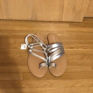 Silver strappy casual sandal 12